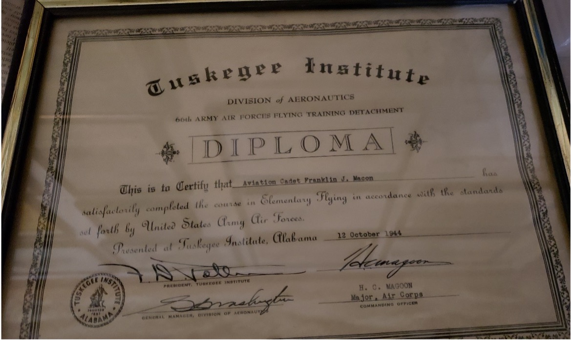 Frank Macon's Graduation Certificate